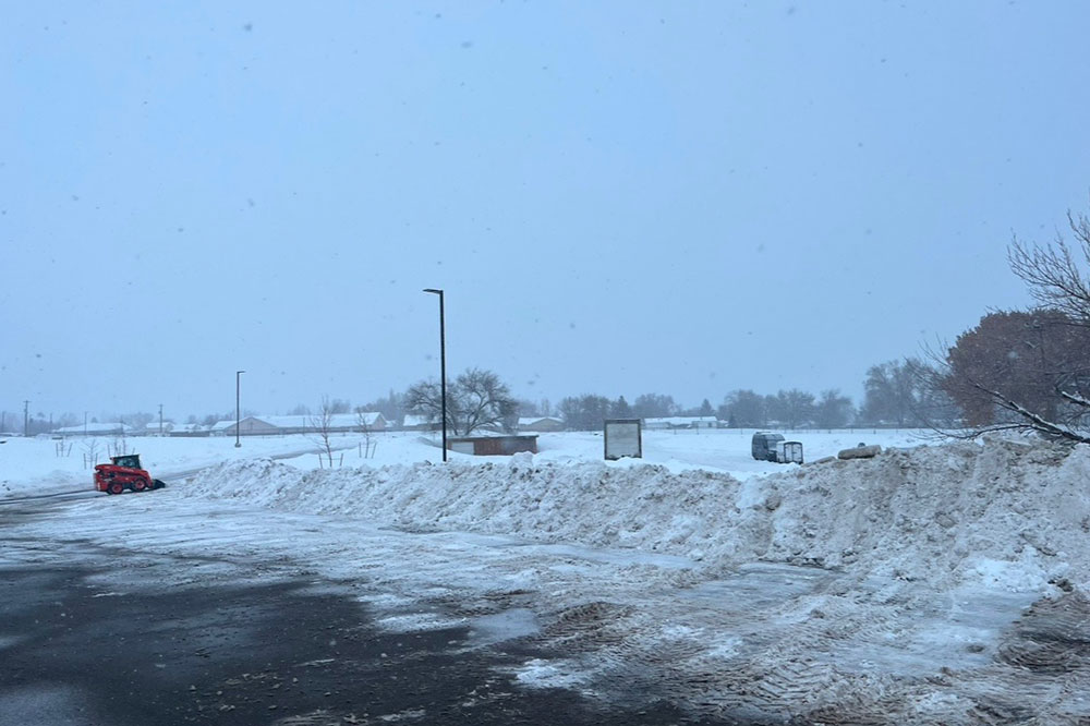 snow plowed parking lot